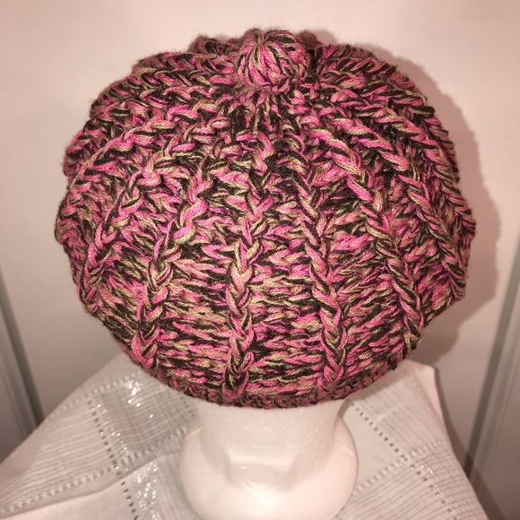 Crush Pink Knit Newsboy Cap - Picture 4 of 10